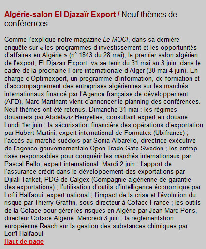 Moci news conferences djazair export