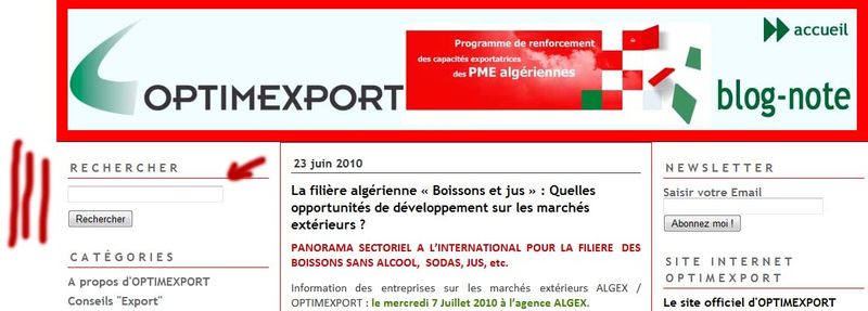 Recherche blog OPTIMEXPORT