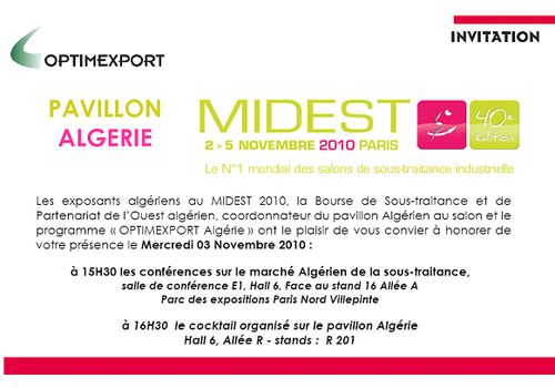 Invitation Algérie MIDEST 2010
